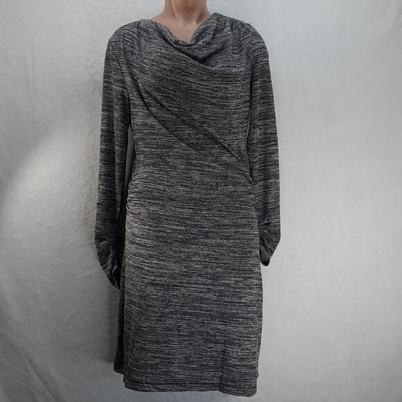 Sophie Max‎ Sweater Dress Womens X-Large Lightweight Black Grey Silver NWT - Picture 3 of 14